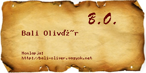 Bali Olivér névjegykártya